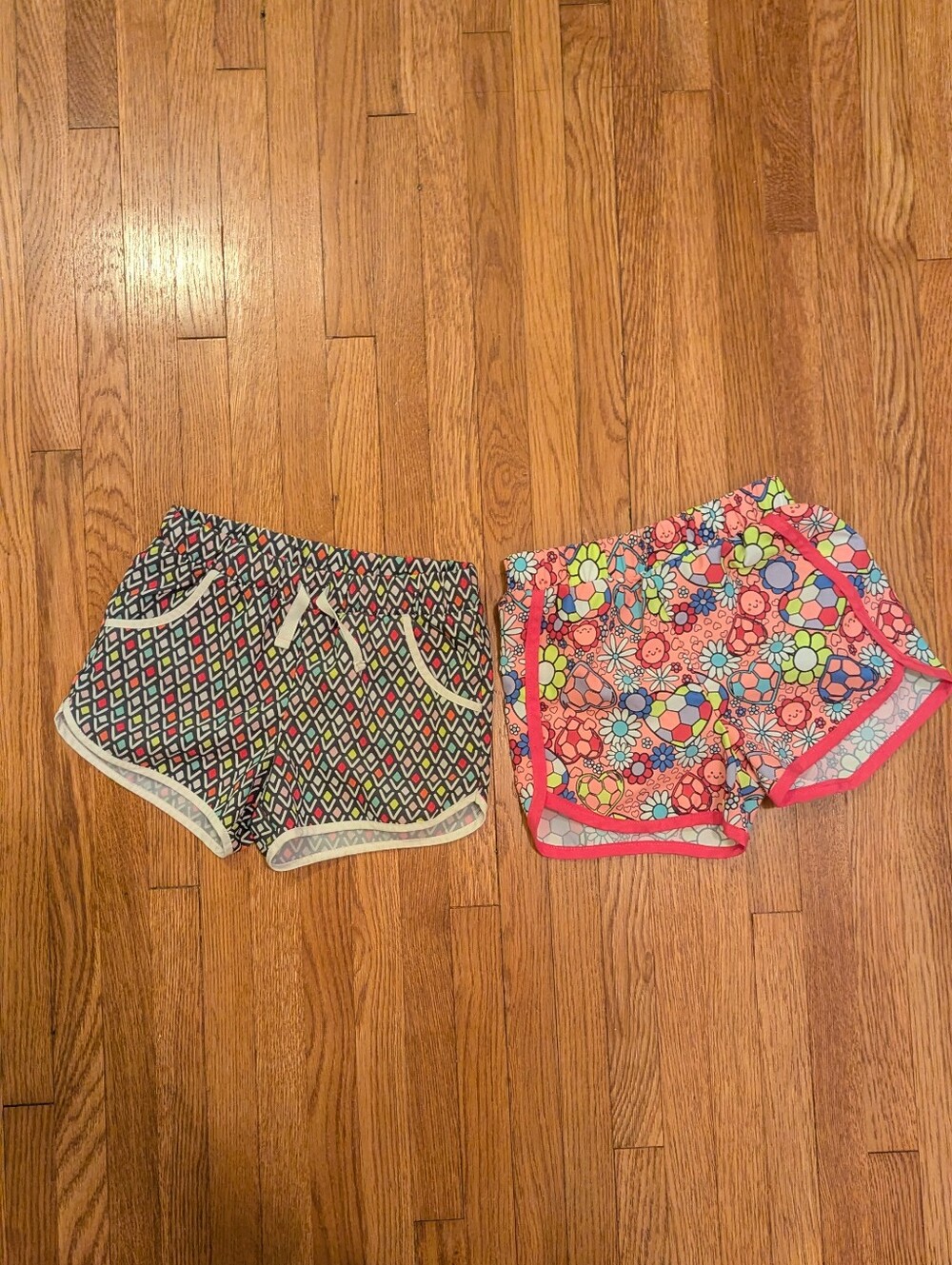 Patterned Athletic Shorts Duo - Multicolor & Pink Floral